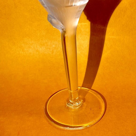 LALIQUE Smiling Angel Signed Blown Crystal Champagne Stem Flute Reims Cathedral - Picture 5 of 11